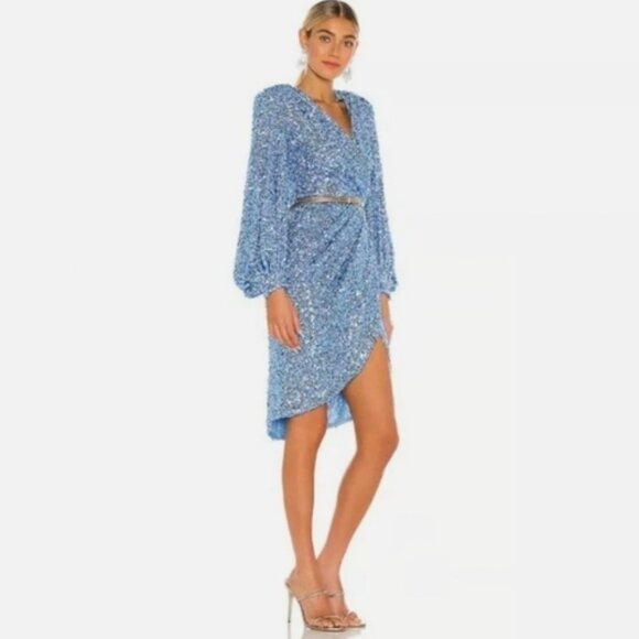 Bronx And Banco Elizabeth Midi Dress in Ice Blue - Picture 2 of 6